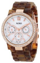 XOXO XO5525 Tortoise Bracelet with Rhinestones on Rose Gold Case