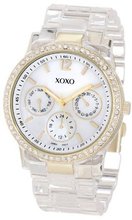 XOXO XO5527 Clear Bracelet with Rhinestones on Gold Case