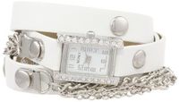 XOXO XO5627 White Band with Chains Accent Double Wrap