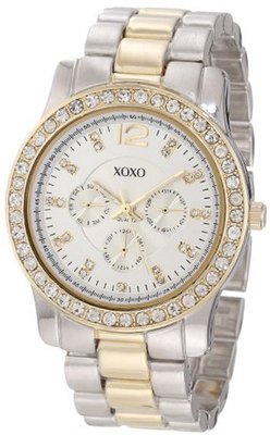 XOXO XO5632 Two-Tone Rhinestones Bezel Bracelet