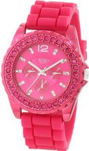 XOXO XO8042 Rhinestone Accent Fuschia Silicone Strap
