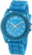 XOXO XO8043 Rhinestone Accent Turquoise Silicone Strap