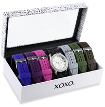 XOXO XO9028 Set with Seven Interchangeable Silicone Rubber Straps