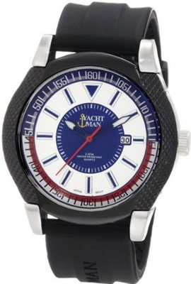 Yachtman YM0274BK Ralph Textured Round Case with Silver Sport Dial