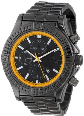 Yachtman YM408-BK/YE Round Black Dial Date Display Metal Bracelet