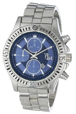Yachtman YM409-BLUE Round Blue Dial Date Display Silver Metal Bracelet