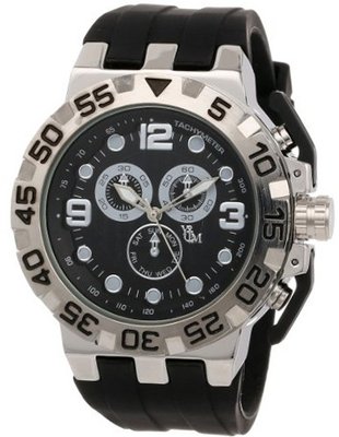 Yachtman YM762-BK Round Black Dial Silicone Strap
