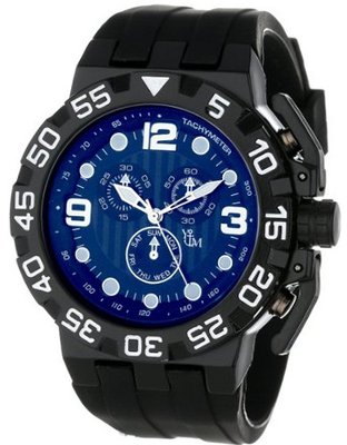 Yachtman YM762-BL Round Blue Dial with Black Silicone Strap