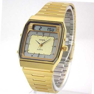 YEMA by SEIKO of France Digi-Ana Dual Time Alarm Chronograph Calendar Bracelet J7FN38