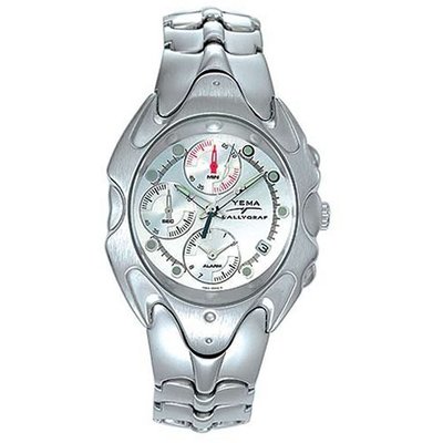 YEMA by Seiko of France RALLYGRAF Silver-Tone Quartz Alarm Chronograph . Model: YM887