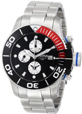 Yema YMHF0201 Sous Marine Chronograph Analog Display Analog Quartz Silver