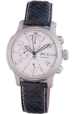 Yonger & Bresson YBH 8302H-01 Black Calfskin Crocodile band .