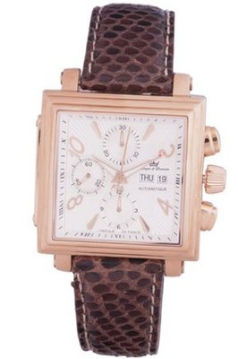 Yonger & Bresson YBH 8304H-01 Black Calfskin Crocodile band .