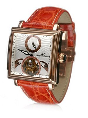 Yonger & Bresson YBH 8304L-05 Black Calfskin Crocodile band .