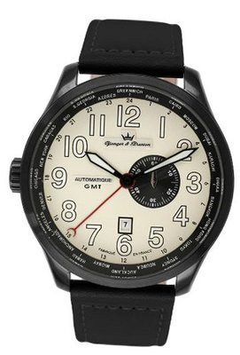 Yonger & Bresson YBH 8324-16 Black Calfskin band .