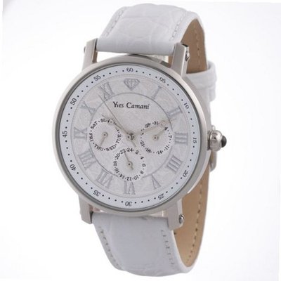 Yves Camani Barocco YC1001-F Gents Quartz Analogue White Dial Leather Strap