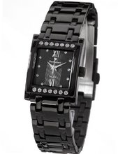Yves Camani Quartz Calais schwarz Swarovski-Steine YC1027-G YC1027-G with Metal Strap