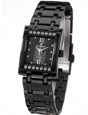 Yves Camani Quartz Calais schwarz Swarovski-Steine YC1027-G YC1027-G with Metal Strap