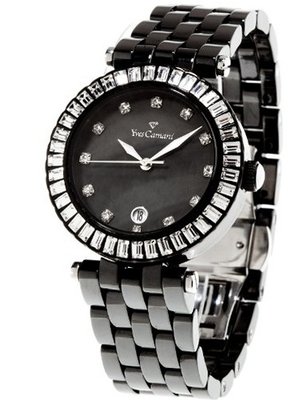 Yves Camani Quartz Crystal Ceramic Black/Black YC1033-C YC1033-C with Metal Strap