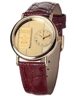 Yves Camani Quartz HARMONIE GOLD Goldbarren G-31095GS-G G-31095GS-G with Leather Strap