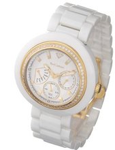 Yves Camani Toulouse Quartz with White Dial Analogue Display and White Ceramic Bracelet YC1008-B