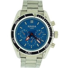 uZAZA London Zaza London Chrono Effect Blue Dial Metal Bracelet Strap Gents MMB234 