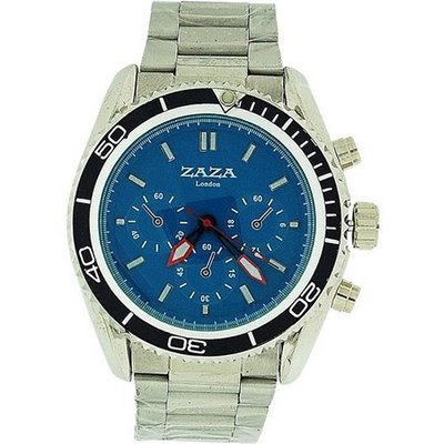 uZAZA London Zaza London Chrono Effect Blue Dial Metal Bracelet Strap Gents MMB234 