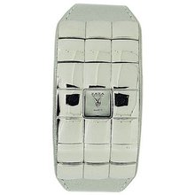 uZAZA London Zaza London Ladies Silver Extra Small Dial Silver Mirror & Silver PU Strap 