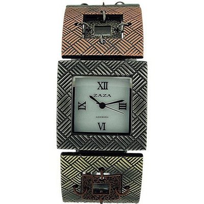 Zaza London 3 Tone Gold Oxidised Link Bracelet Strap Ladies LMB851