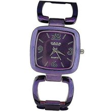 Zaza London Analogue Ladies Purple Dial Purple Square Link Fashion LC02
