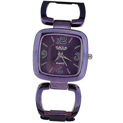 Zaza London Analogue Ladies Purple Dial Purple Square Link Fashion LC02