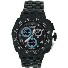 Zaza London Black Chrono Effect Ladies Gents Plastic Bracelet Strap PL342