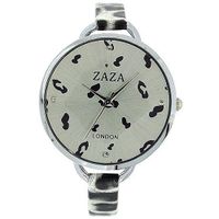 Zaza London Black & White Leopard Design Silver Dial Ladies Fashion LLB872