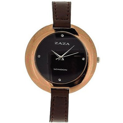 Zaza London Brown Sunray Dial Dome Shaped Ladies Analogue LLB858