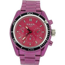 Zaza London Chrono Effect Metallic Purple Bracelet Strap Ladies MMB234