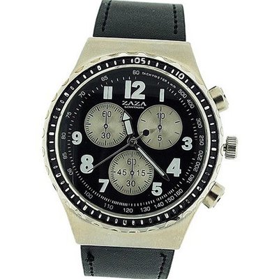 Zaza London Chronograph Effect Black PU Strap Gents Casual MLB458