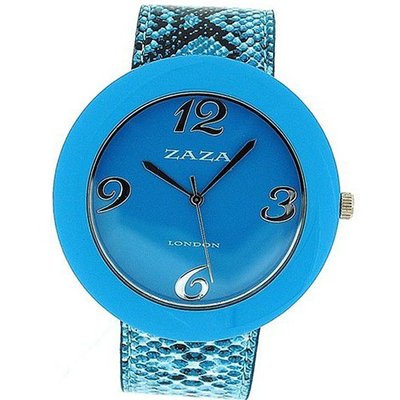 Zaza London Crocodile Effect Blue Pu Strap & Dial Ladies Fashion LLB855