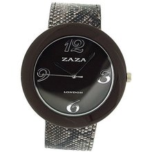 Zaza London Crocodile Effect Brown Pu Strap & Dial Ladies Fashion LLB855