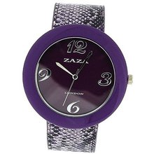 Zaza London Crocodile Effect Purple Pu Strap & Dial Ladies Fashion LLB855