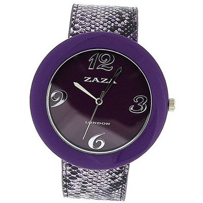 Zaza London Crocodile Effect Purple Pu Strap & Dial Ladies Fashion LLB855