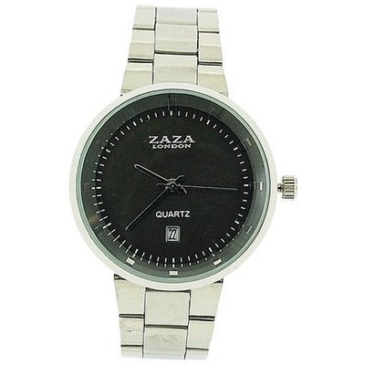 Zaza London Gents Date Grey Dial Silver Tone Metal Strap Dress MMB640/01