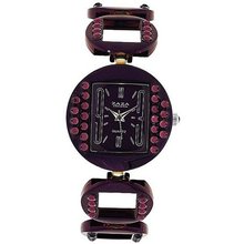 Zaza London Ladies Purple Crystal Set Metal Bracelet Fashion Strap LC04