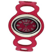 Zaza London Ladies Ring Design Pink Dial & Leatherette Strap LLB864