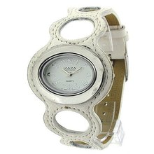 Zaza London Ladies Ring Design White Dial & Leatherette Strap LLB864