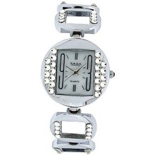 Zaza London Ladies Silver Crystal Set Metal Bracelet Fashion Strap LC04