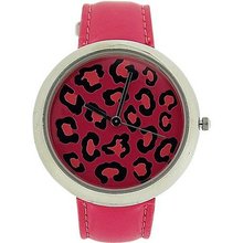Zaza London Leopard Dial Pink Leather Strap Ladies LLB851