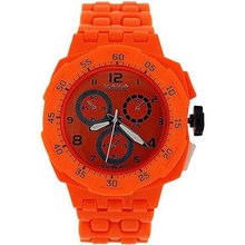 Zaza London Orange Chrono Effect Ladies Gents Plastic Bracelet Strap PL342