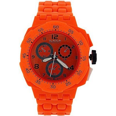 Zaza London Orange Chrono Effect Ladies Gents Plastic Bracelet Strap PL342
