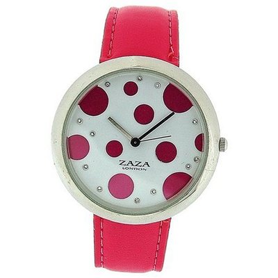 Zaza London Pink PU Strap Ladies & Pink Spotty Dial Fashion LLB850