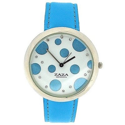 Zaza London Sky Blue PU Strap Ladies & Blue Spotty Dial Fashion LLB850